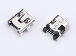 5P B type R/A SMD Mini USB connector socket mid mount