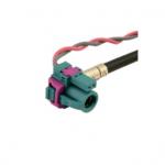 HSD FAKRA connector jack,right angle spring pin for crimping 4+2 pins