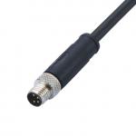 M8 Plug Male Connector With 24AWG Cable,Straight