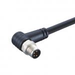 M8 Plug Male Connector With 24AWG Cable,Right angled